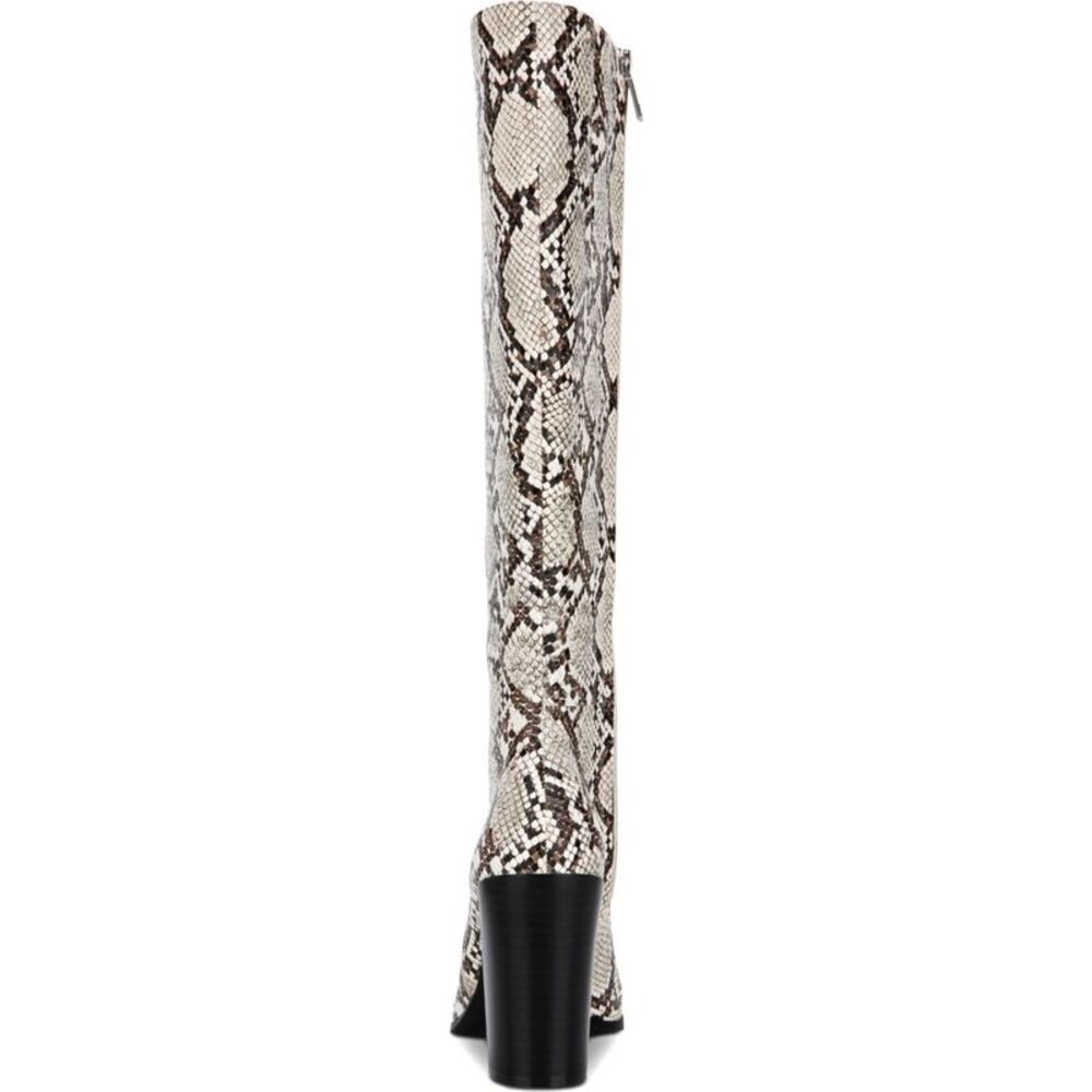 KENNETH COLE NEW YORK Womens Ivory Snake Skin Print Justin Boots 8.5 M
